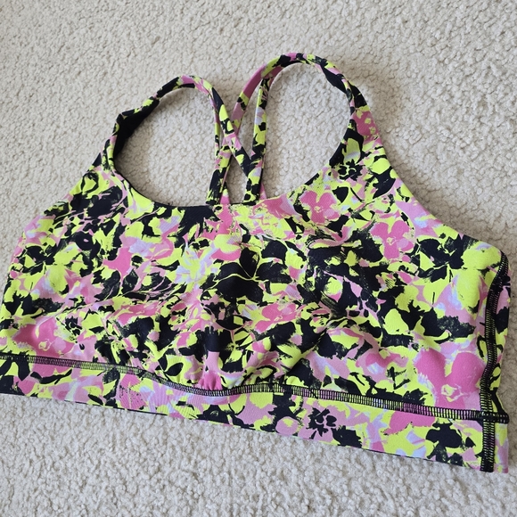 Lululemon Energy Bra *Medium Support, B–D Cups Inflect Floral Highlight Yellow - Picture 3 of 9